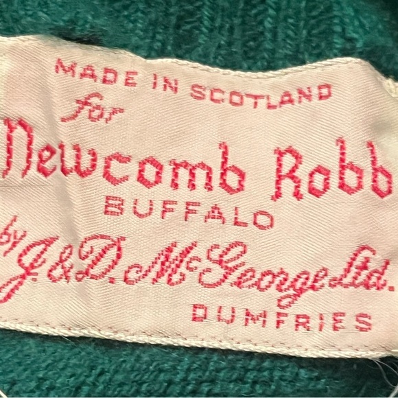 Newcome Robb Buffalo Made in Scotland Green 100% Pure Cashmere Sweater Sz 42 Men - Picture 11 of 12